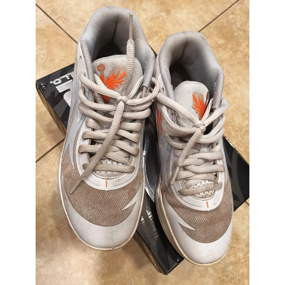 Puma MB.02 JR Platinum Gray Ultra Orange Size 7 Style 378358-02 come in box